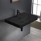 Matte Black Ceramic Bathroom Sink, Wall Mounted or Drop In